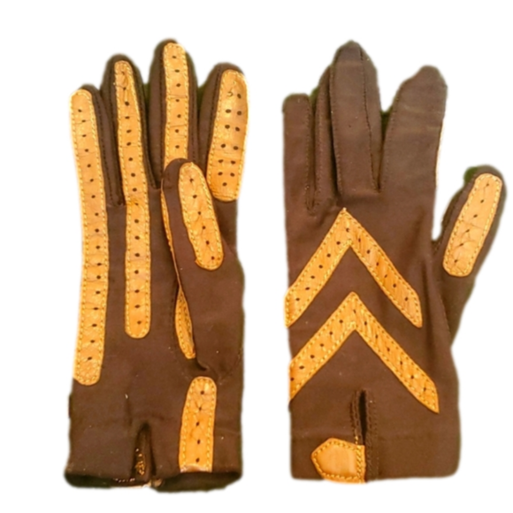 Accessories Vintage Isotoner Black And Brown Gloves Poshmark